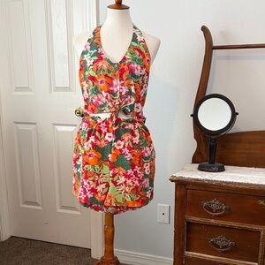 Lily Rose Floral Backless Halter top and matching shorts